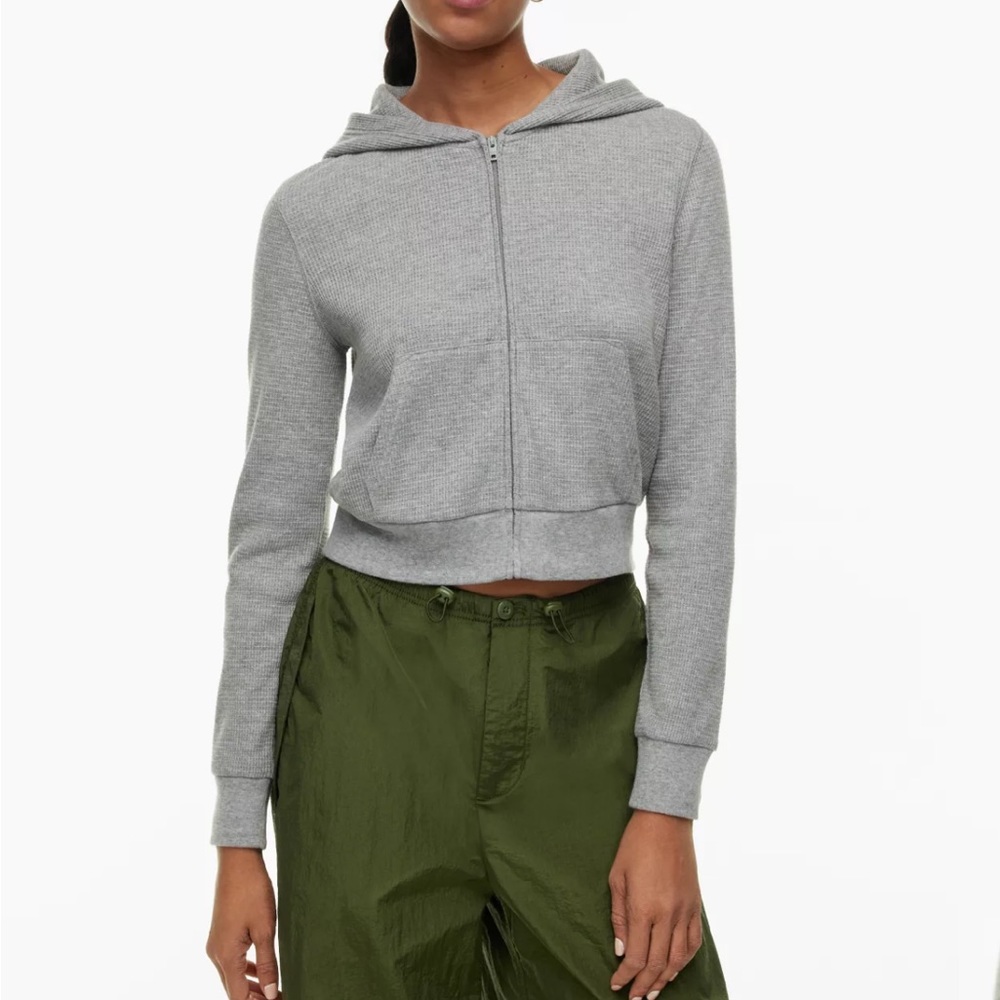 Aritzia TNA Zip-up waffle-knit hoodie